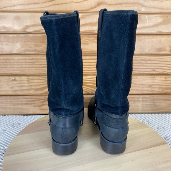 Sperry Top Sider Womens 6.5 US Black Leather Harness Boots Mid Calf Pull-on - Picture 9 of 11